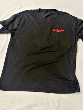 MANFINITY Graphic Short Sleeve Tee Black & Red Large